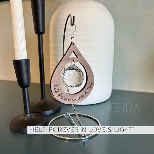 'Love & Light' Teardrop Suncatcher