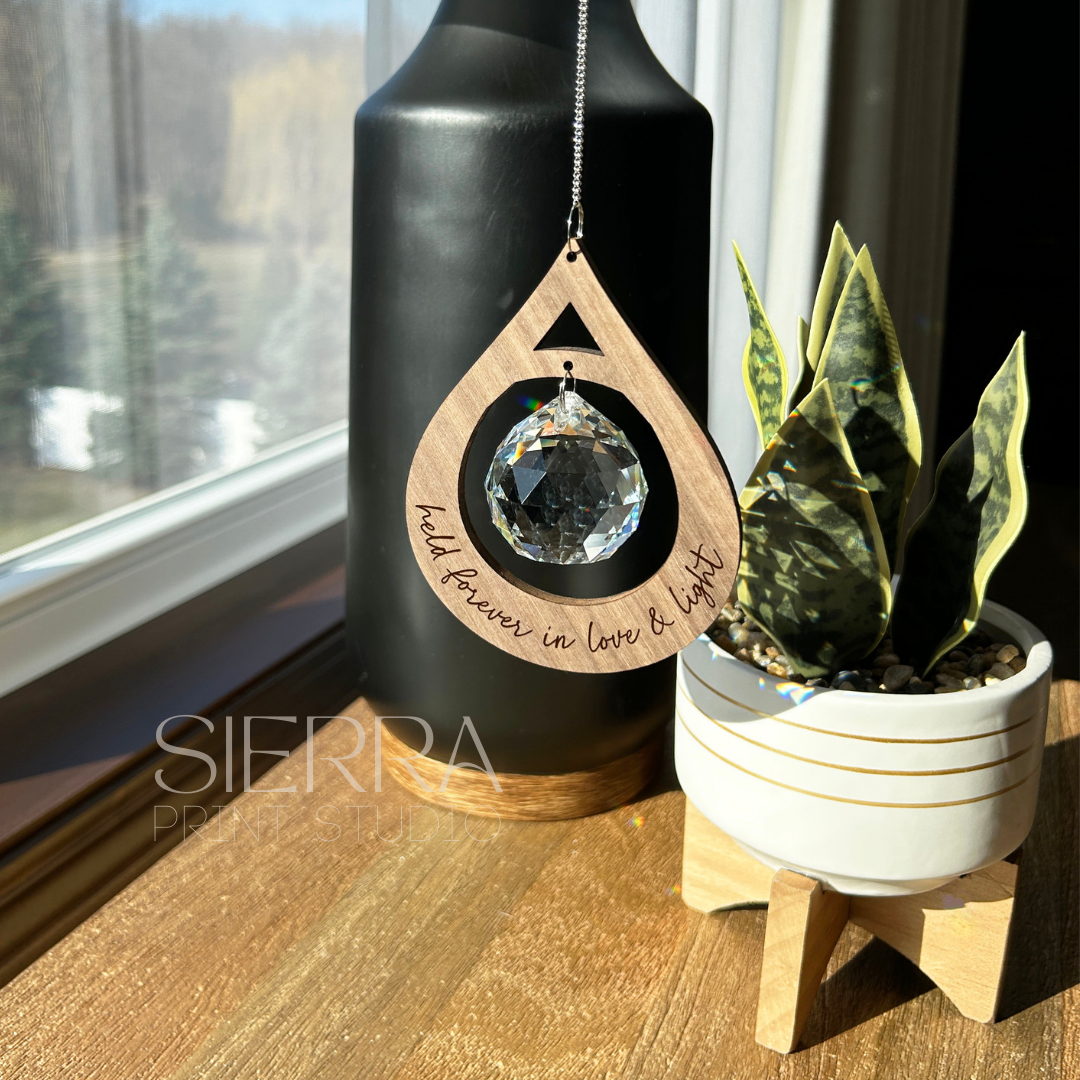 'Love & Light' Teardrop Suncatcher