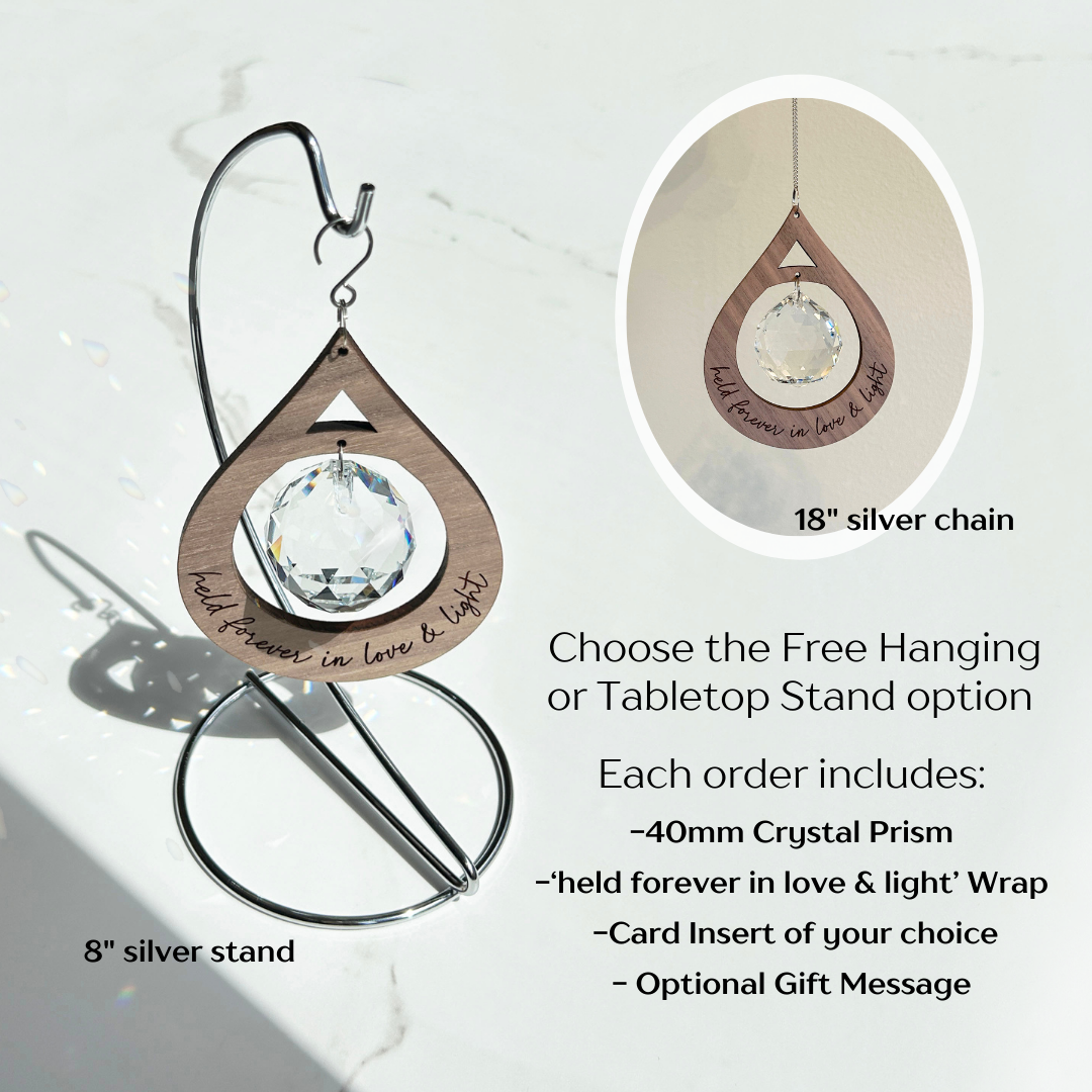 'Love & Light' Teardrop Suncatcher