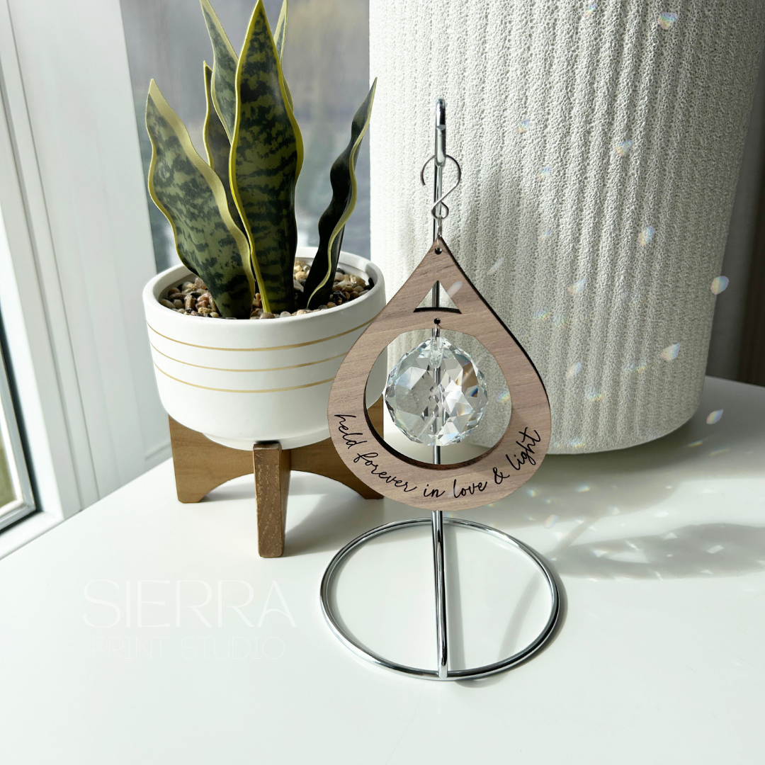 'Love & Light' Teardrop Suncatcher